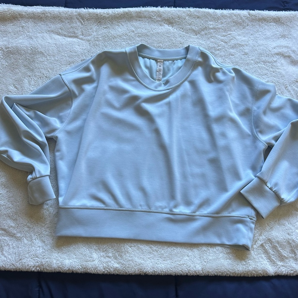lululemon athletica Light Blue Cropped Sweatshirt